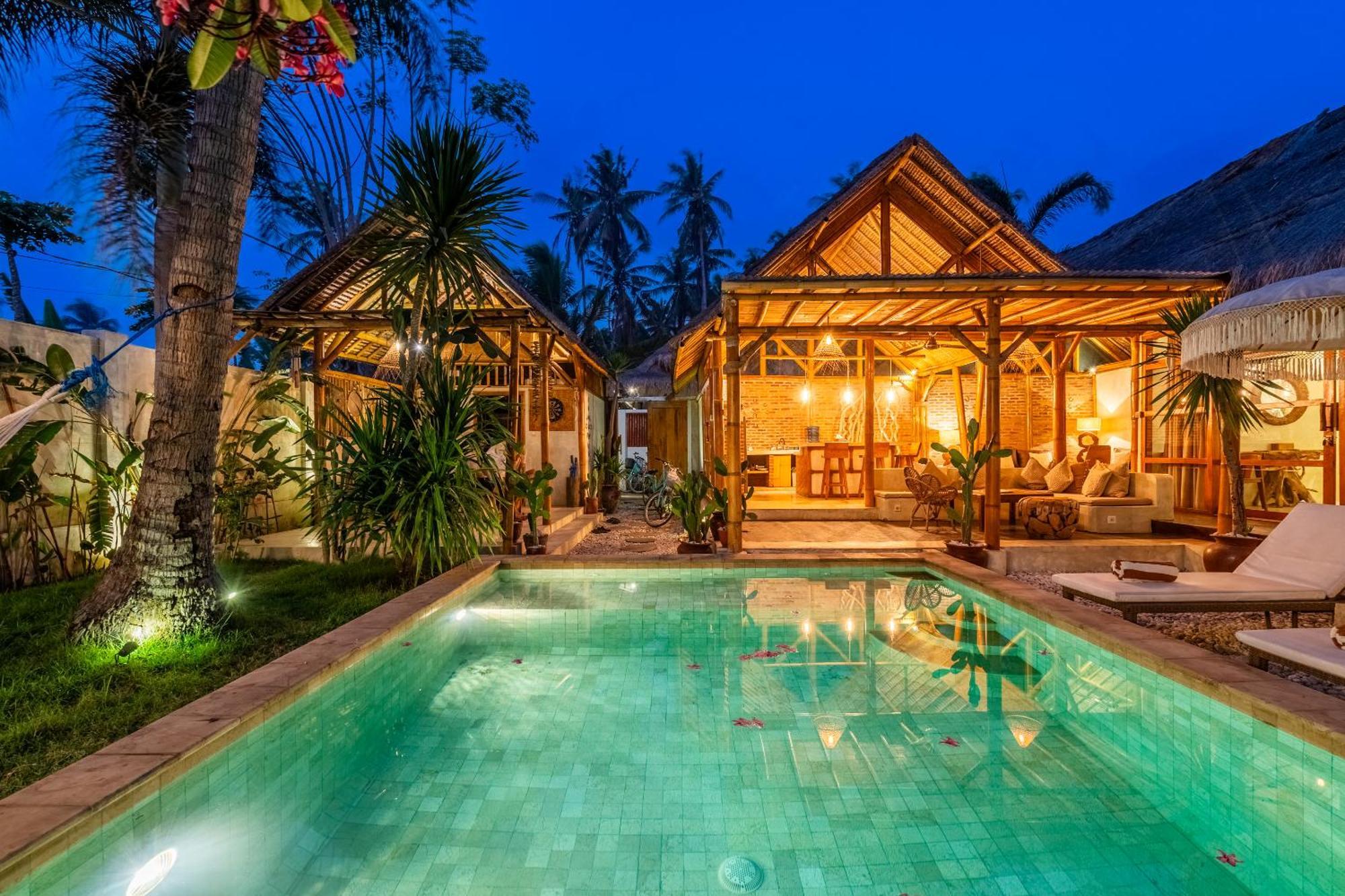 Villa Burung Gili Air Authentic 3-Bedroom Bamboo Villa With Private Pool Exterior foto